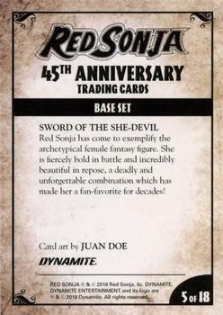 2018 Dynamite Entertainment Red Sonja 45th Anniversary #5 Sword of the She-Devil Back