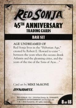 2018 Dynamite Entertainment Red Sonja 45th Anniversary #8 Age Undreamed Of Back