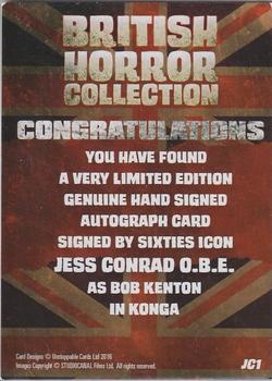 2017 Unstoppable British Horror Collection - Autographs #JC1 Jess Conrad Back