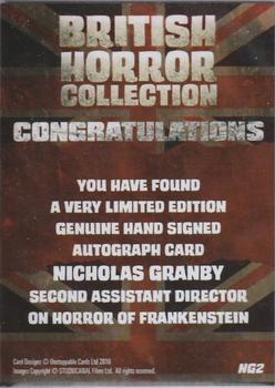 2017 Unstoppable British Horror Collection - Autographs #NG2 Nicholas Granby Back