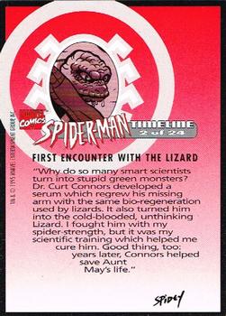 1995 Welches Eskimo Pie Spider-Man Timeline #2 First Encounter With the Lizard Back