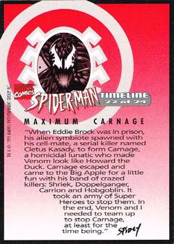 1995 Welches Eskimo Pie Spider-Man Timeline #22 Maximum Carnage Back