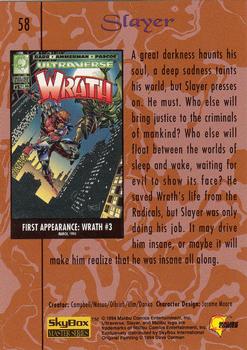 1994 SkyBox Malibu Comics Master Series #58 Slayer Back