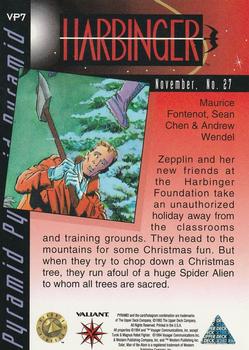 1994 Valiant VP Cards #VP7 Harbinger card inserted in H.A.R.D. Corps #18 Back