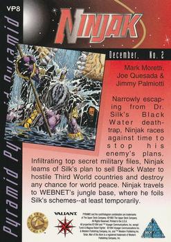 1994 Valiant VP Cards #VP8 Ninjak card inserted in Shadowman #25 Back