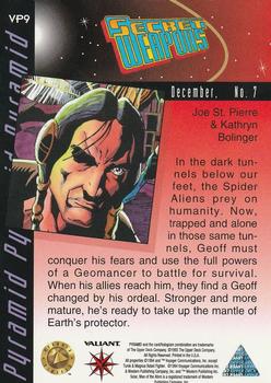 1994 Valiant VP Cards #VP9 Secret Weapons card inserted in Magnus Robot Fighter #36 Back