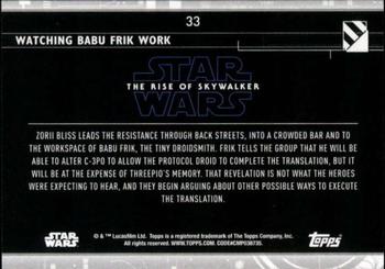 2020 Topps Star Wars: The Rise of Skywalker Series 2  #33 Watching Babu Frik Work Back