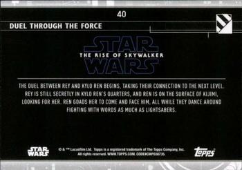 2020 Topps Star Wars: The Rise of Skywalker Series 2  #40 Duel through the Force Back