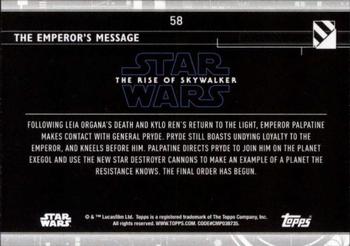 2020 Topps Star Wars: The Rise of Skywalker Series 2  #58 The Emperor's Message Back