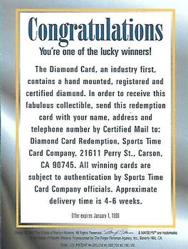 1993 Sports Time Marilyn Monroe - Diamond Card #NNO Diamond Card Redemption Back