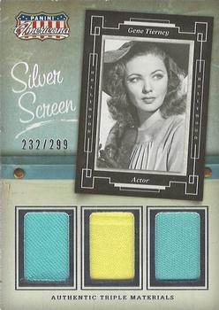 2015 Panini Americana - Silver Screen Triple Materials #ST-GT Gene Tierney Front