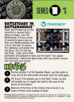 1993 Blockbuster Video Game Cards #5 Battletoads Back