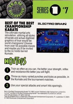 1993 Blockbuster Video Game Cards #7 Best Of The Best Karate Championship Back