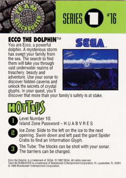 1993 Blockbuster Video Game Cards #16 Ecco The Dolphin Back