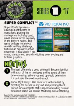 1993 Blockbuster Video Game Cards #17 Super Conflict Back