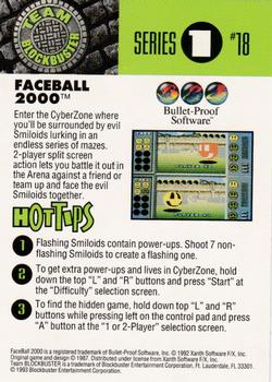 1993 Blockbuster Video Game Cards #18 Faceball 2000 Back