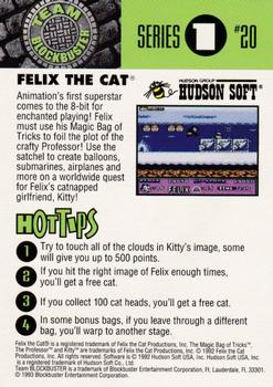 1993 Blockbuster Video Game Cards #20 Felix The Cat Back