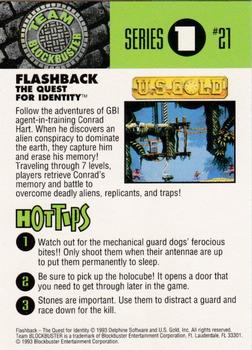 1993 Blockbuster Video Game Cards #21 Flashback: The Quest For Identity Back