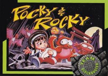 1993 Blockbuster Video Game Cards #27 Pocky & Rocky Front