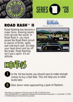 1993 Blockbuster Video Game Cards #28 Road Rash II Back