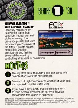 1993 Blockbuster Video Game Cards #30 Sim Earth Back