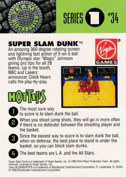 1993 Blockbuster Video Game Cards #34 Super Slam Dunk Back