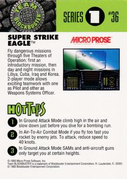 1993 Blockbuster Video Game Cards #36 Super Strike Eagle Back