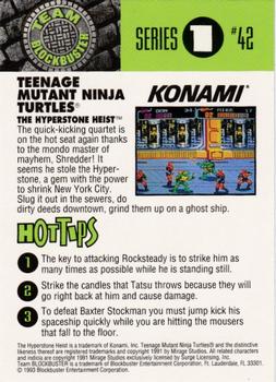 1993 Blockbuster Video Game Cards #42 Teenage Mutant Ninja Turtles: The Hyper Stone Heist Back