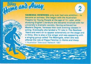 1987 Topps Home and Away #2 Vanessa Downing Back