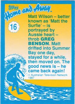 1987 Topps Home and Away #16 Greg Benson Back