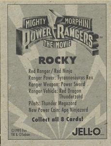 1995 Jell-O Mighty Morphin Power Rangers: The Movie #NNO Red Ranger Rocky Back