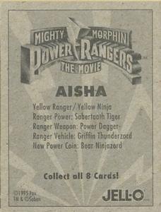 1995 Jell-O Mighty Morphin Power Rangers: The Movie #NNO Yellow Ranger Aisha Back
