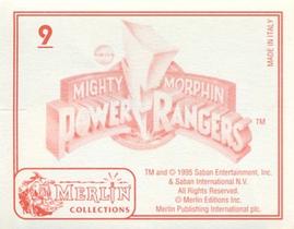 1995 Merlin Collections Power Rangers Album Stickers Series 2 #9  Back