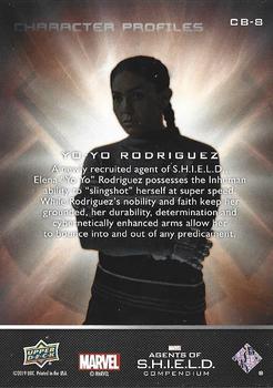 2019 Upper Deck Marvel Agents of S.H.I.E.L.D. Compendium - Character Profiles #CB-8 Yo-Yo Rodriguez Back