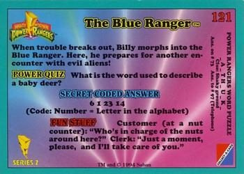 1994 Collect-A-Card Mighty Morphin Power Rangers Series 2 Retail - Blue Border #121 The Blue Ranger Back