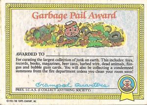 1988 Regina The Garbage Gang Series 1 (Reprint) #8a Adam Bomb Back