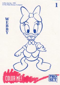 1992 Pro Set Disney Afternoon #1 Dewey / Webby Back