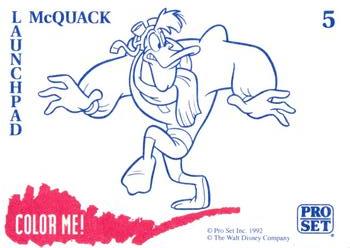 1992 Pro Set Disney Afternoon #5 Tuskerninni / Launchpad McQuack Back