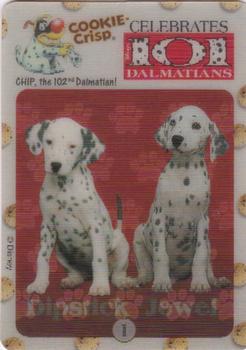 1996 Cookie Crisp 101 Dalmations #1 Dipstick and Jewel Front