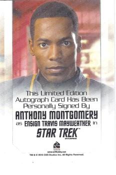 2019 Rittenhouse Star Trek Inflexions Starfleet's Finest - Bridge Crew 50th Anniversary Autographs #NNO Anthony Montgomery Back