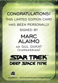 2019 Rittenhouse Star Trek Inflexions Starfleet's Finest - Aliens Design Autographs #NNO Marc Alaimo Back