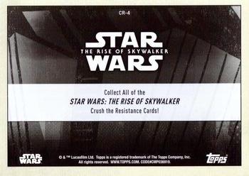 2019 Topps Star Wars: The Rise of Skywalker - Crush the Resistance #CR-4 Beware The Power of the Dark Side Back