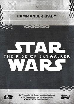 2019 Topps Star Wars: The Rise of Skywalker - Blue #15 Commander D'Acy Back