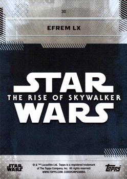 2019 Topps Star Wars: The Rise of Skywalker - Blue #30 Efrem LX Back