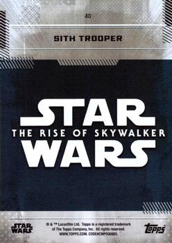 2019 Topps Star Wars: The Rise of Skywalker - Blue #40 Sith Trooper Back