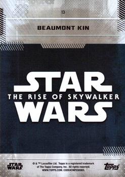 2019 Topps Star Wars: The Rise of Skywalker - Green #13 Beaumont Kin Back