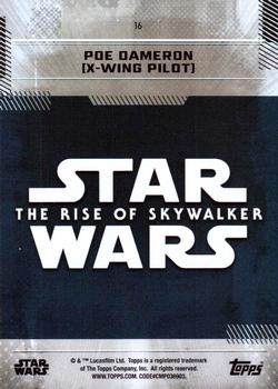 2019 Topps Star Wars: The Rise of Skywalker - Green #16 Poe Dameron (X-wing Pilot) Back