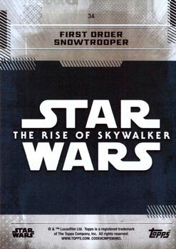 2019 Topps Star Wars: The Rise of Skywalker - Green #34 First Order Snowtrooper Back