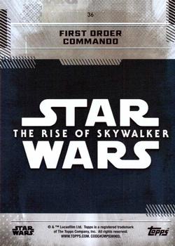 2019 Topps Star Wars: The Rise of Skywalker - Green #36 First Order Commando Back