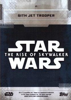 2019 Topps Star Wars: The Rise of Skywalker - Green #41 Sith Jet Trooper Back